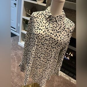 NWT Talbots Black and White Button Down Shirt